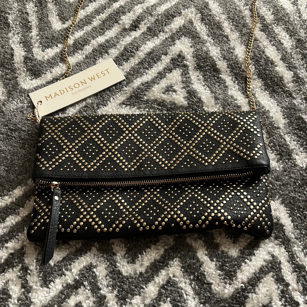 Brand New Black & Gold Studded Bag